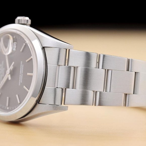 Rolex Grey Date 34mm Men's Unisex Watch - Picture 4 of 9